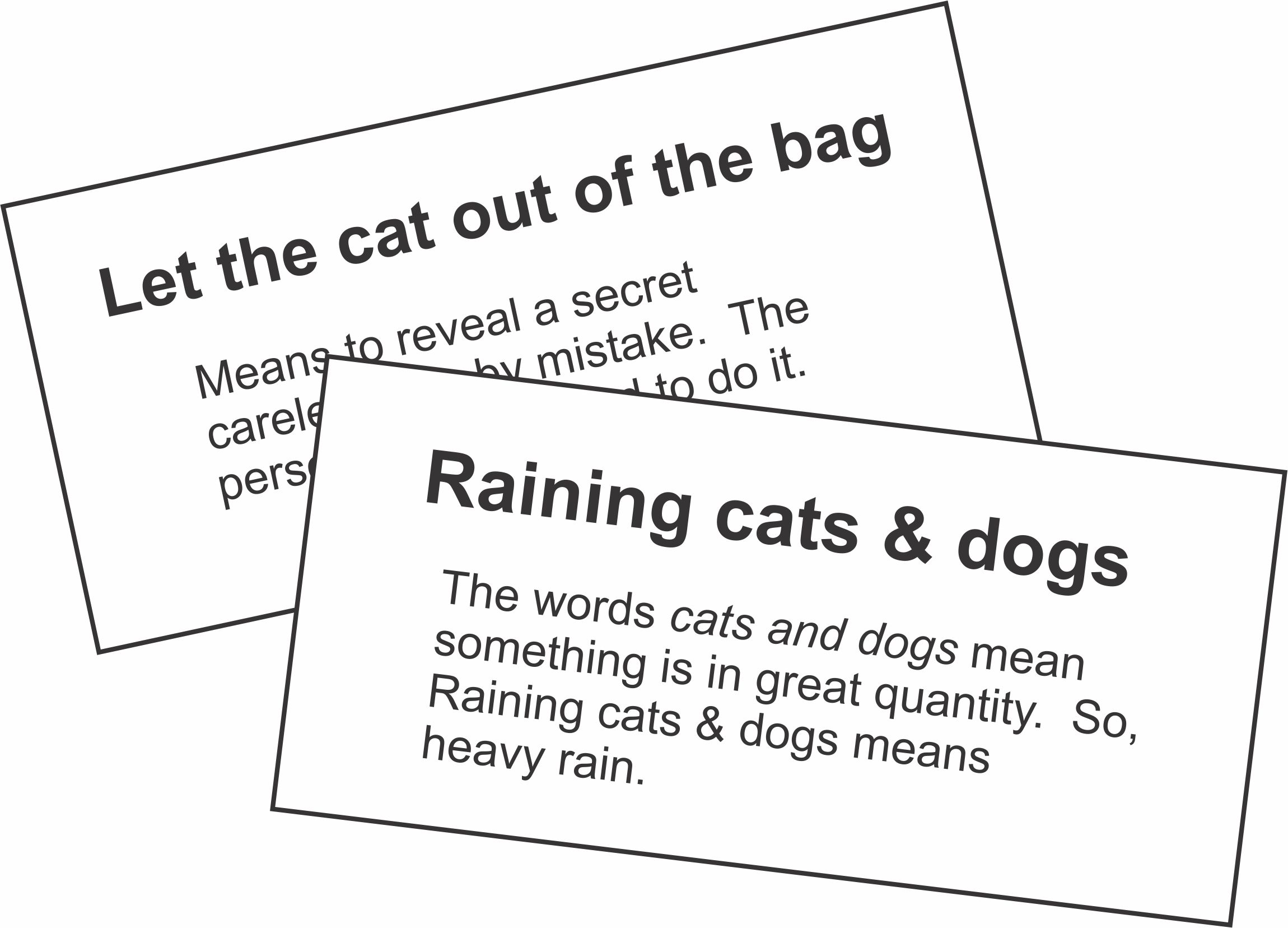 Flash card examples